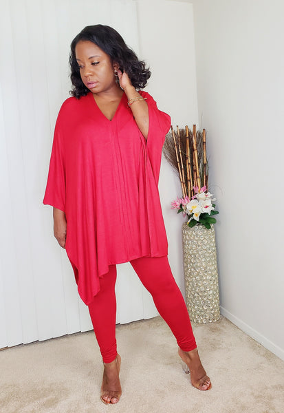 GOOD VIBE - Cape Top Set (Red)