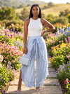 DEWDROP Linen Pants (Blue)