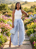 DEWDROP Linen Pants (Blue)