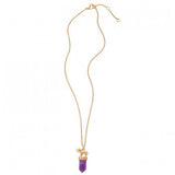 *TAJ-Purple Stone Pendant Chain Necklace