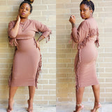 Fringe-Midi-Skirt-Set 