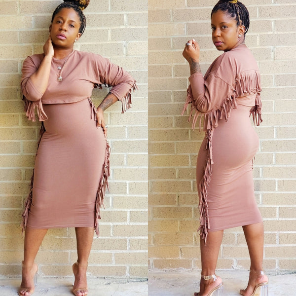 Fringe-Midi-Skirt-Set 